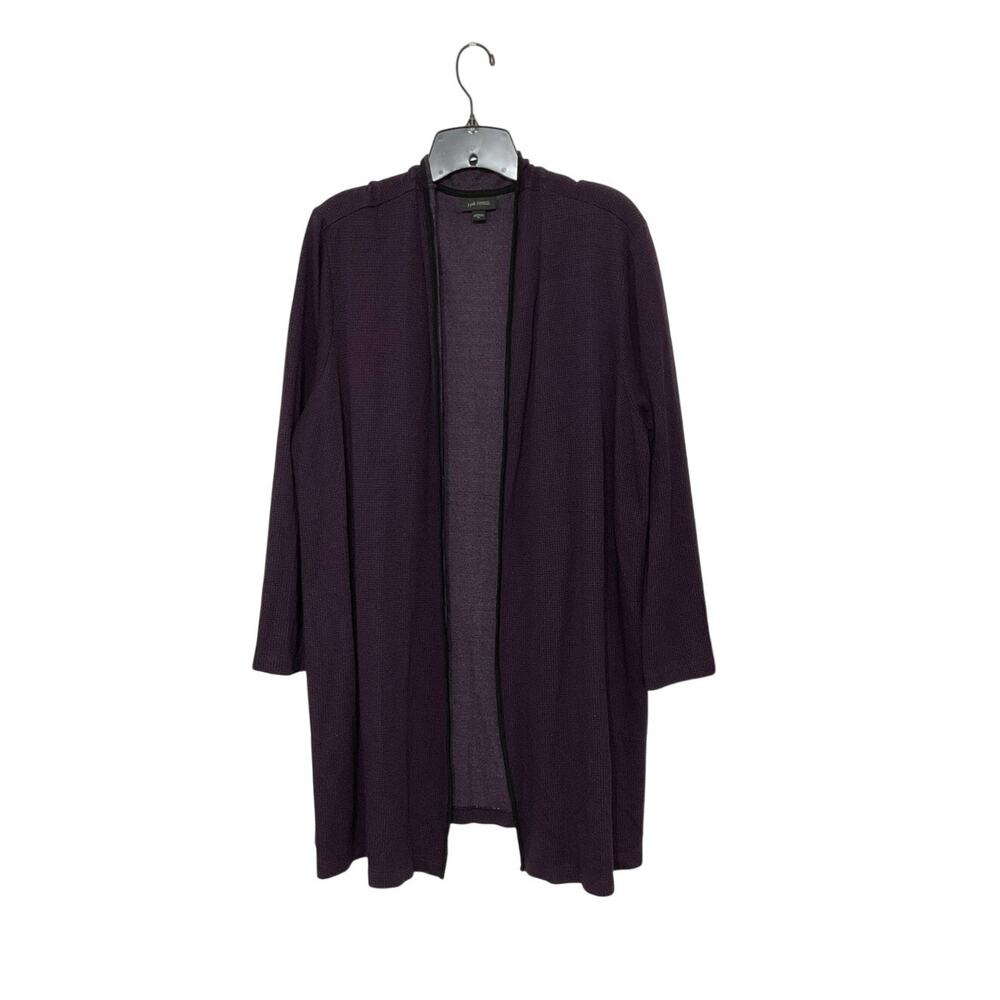 J. Jill Wearever Purple Open Front Cardigan Houndstooth Womens X-Large Pockets - Picture 7 of 7